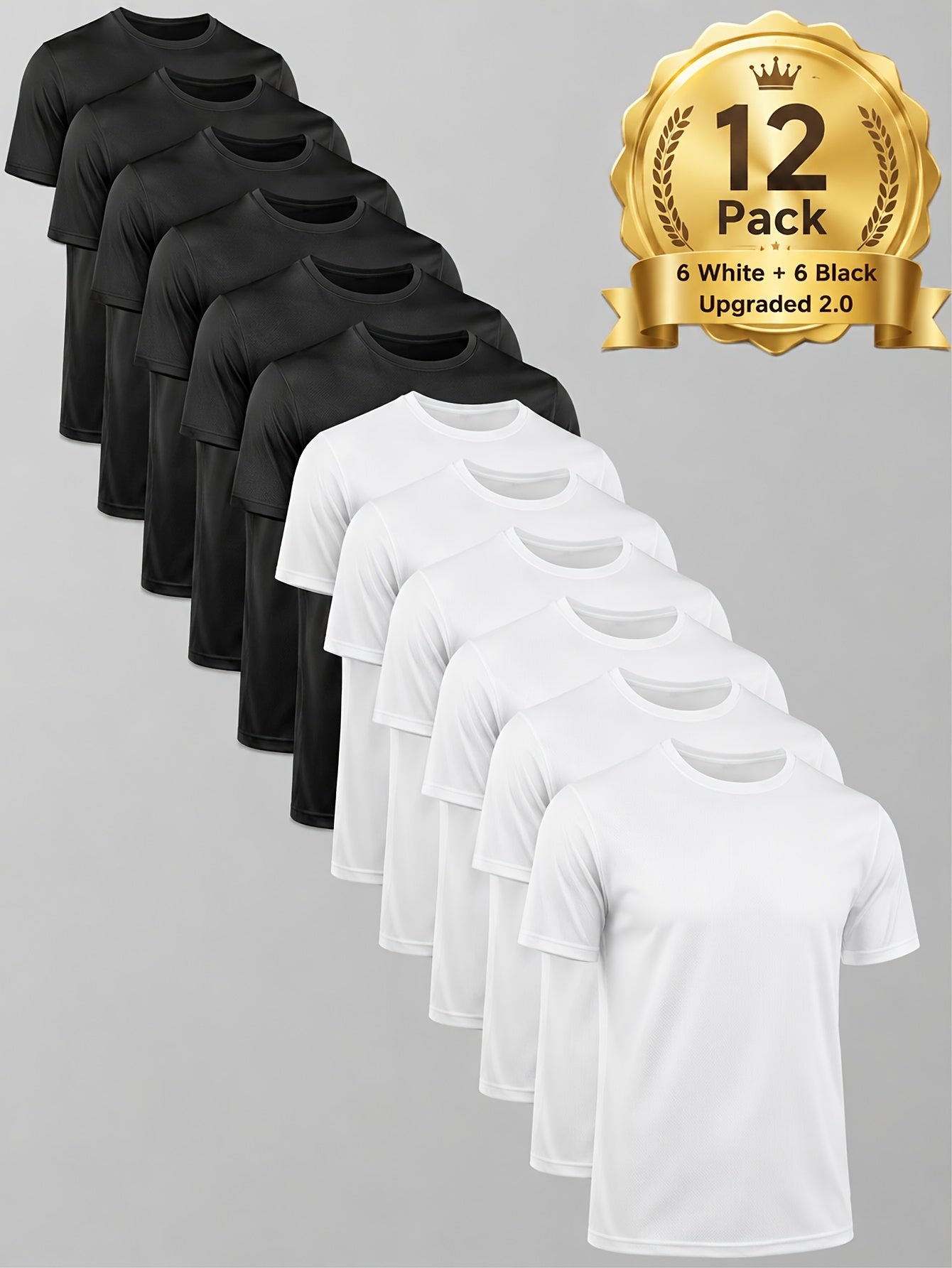 Unisex 12-Pack Performance T-Shirts - Quick-Dry Athletic Multipack – main product image