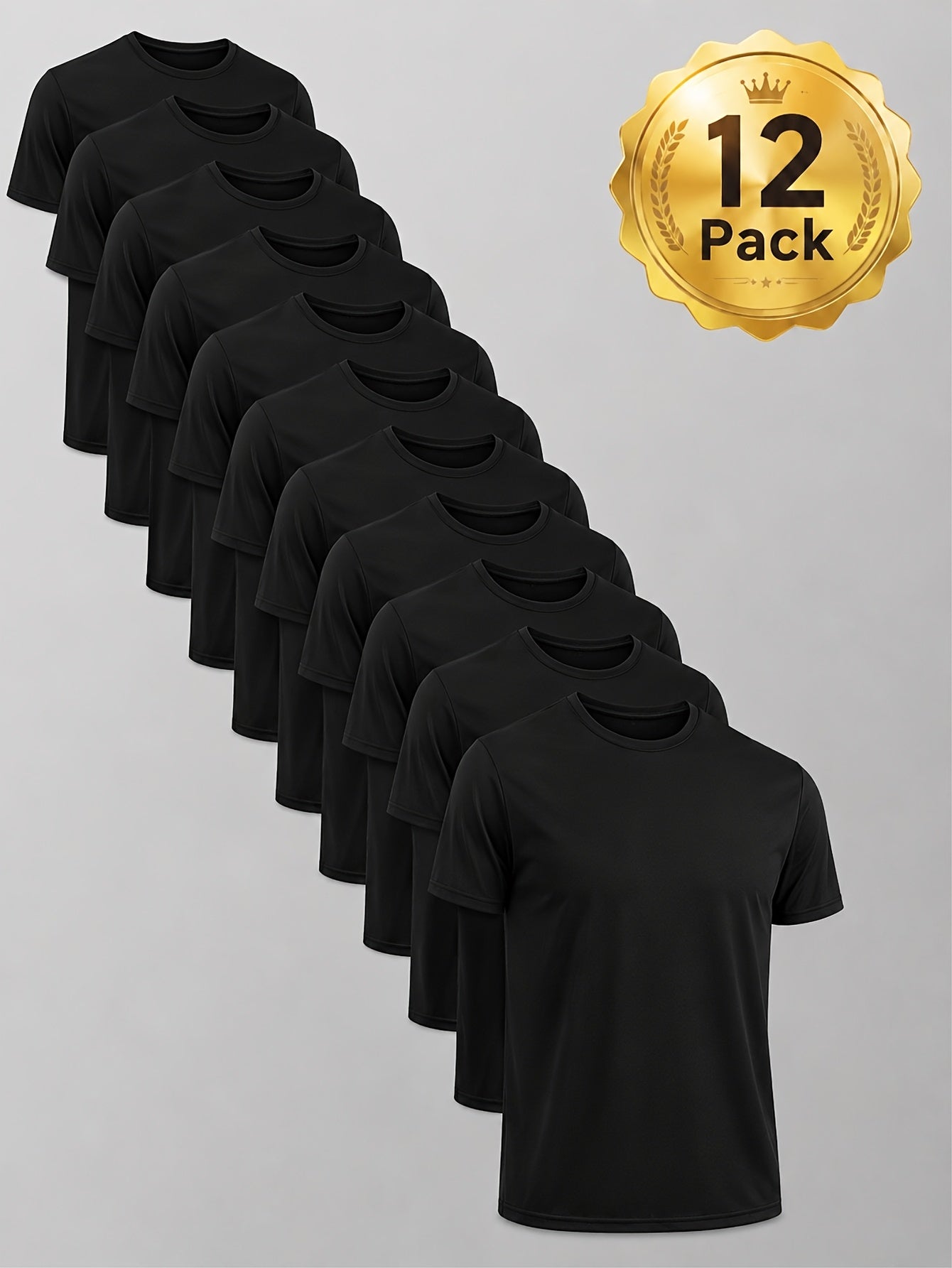 Unisex 12-Pack Performance T-Shirts - Quick-Dry Athletic Multipack detail view
