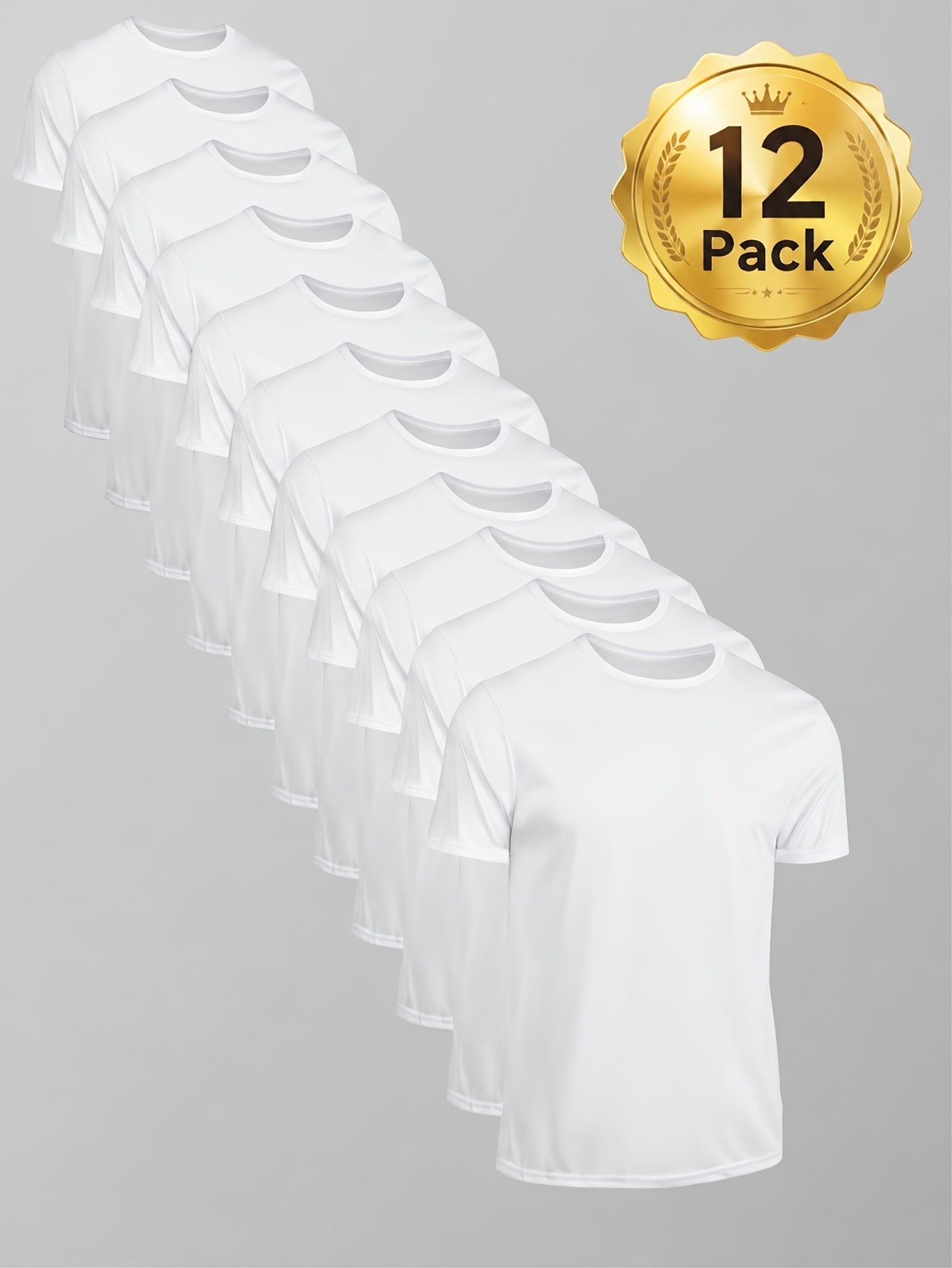 Unisex 12-Pack Performance T-Shirts - Quick-Dry Athletic Multipack – Black option – view 3
