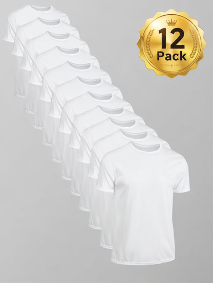 Unisex 12-Pack Performance T-Shirts - Quick-Dry Athletic Multipack – Black option – view 3