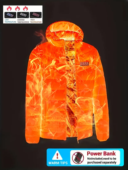 Unisex 21-Zone USB Heated Hooded Jacket - Multi-Zone Heating and Nylon Shell – view 6