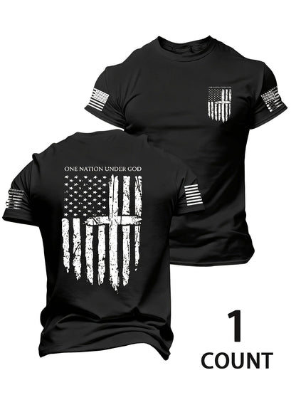 Unisex American Flag Performance T-Shirt - Short Sleeve – Black option – main product image