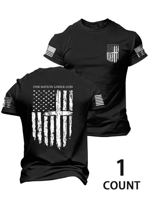 Unisex American Flag Performance T-Shirt - Short Sleeve – Black option – main product image