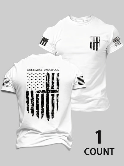 Unisex American Flag Performance T-Shirt - Short Sleeve – Black option – view 2