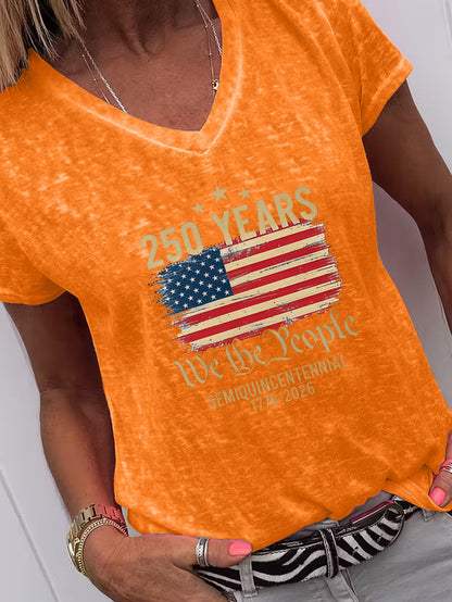 Unisex American Flag T-Shirt - Short Sleeve – Dark Gray / Black – Gray option – view 2