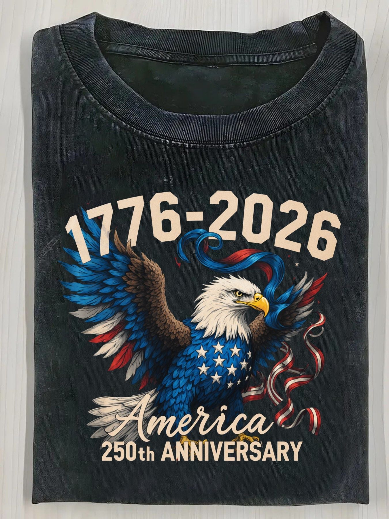 Unisex American Flag T-Shirt - Short Sleeve – fern green – view 2