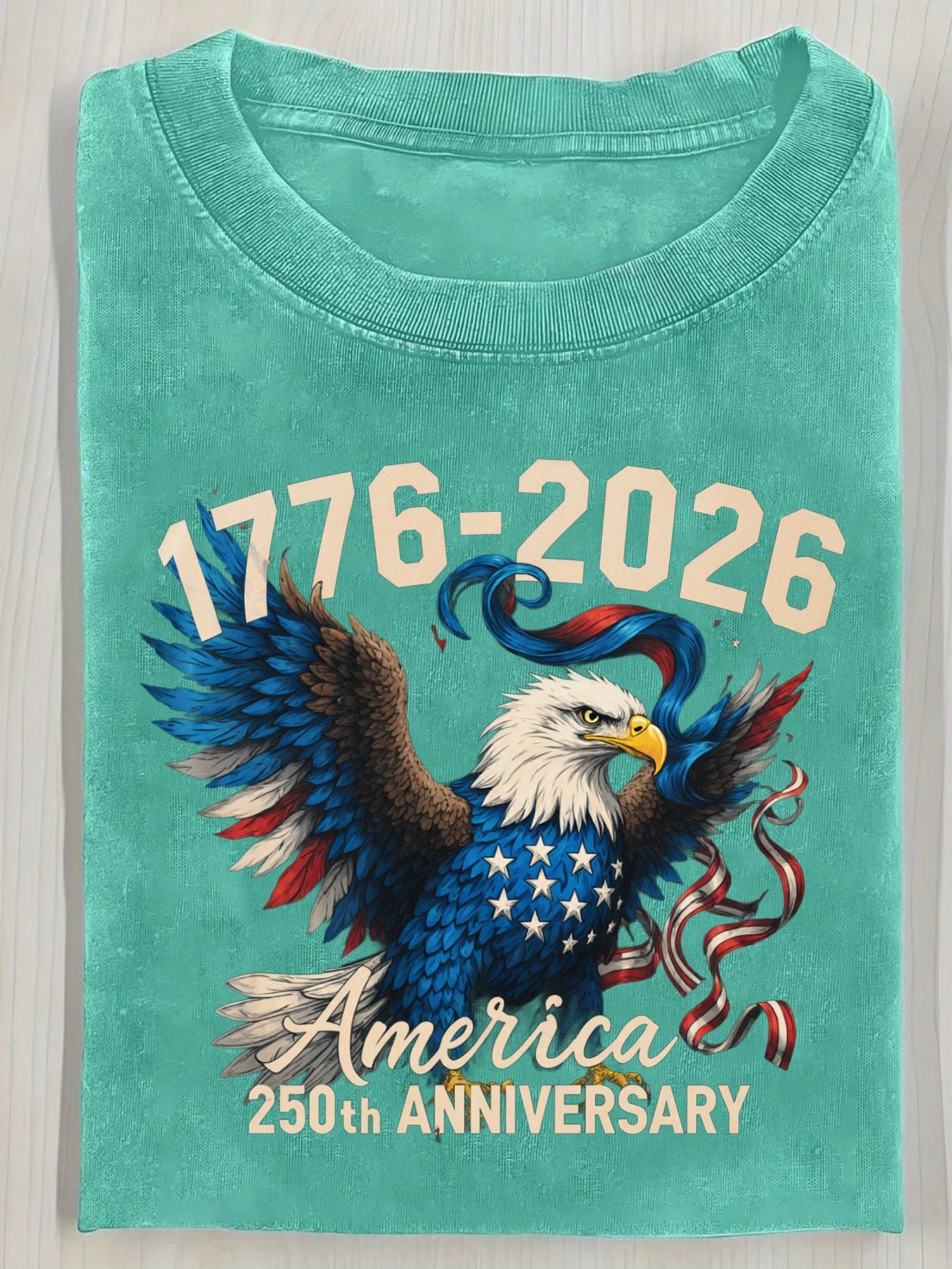 Unisex American Flag T-Shirt - Short Sleeve – fern green – view 4