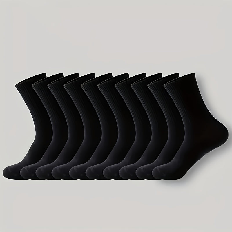 Unisex Athletic Crew Socks - 10-Pair Pack – Black option – view 2