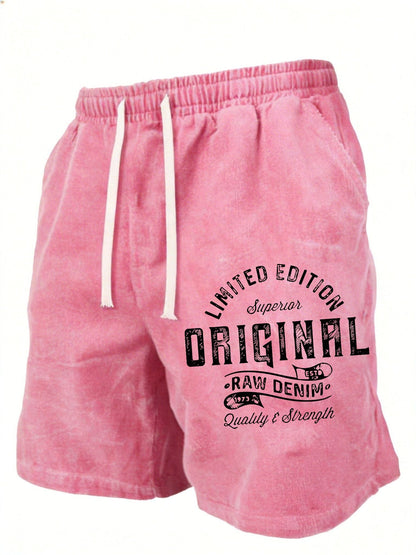Unisex Athletic Shorts - Printed – Black / Rose Red – view 21