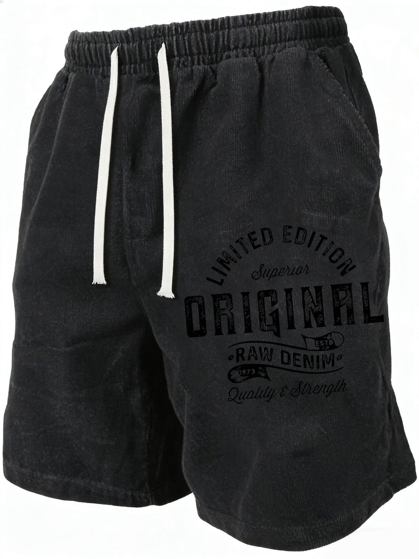 Unisex Athletic Shorts - Printed – Black / Rose Red – Black option – view 5