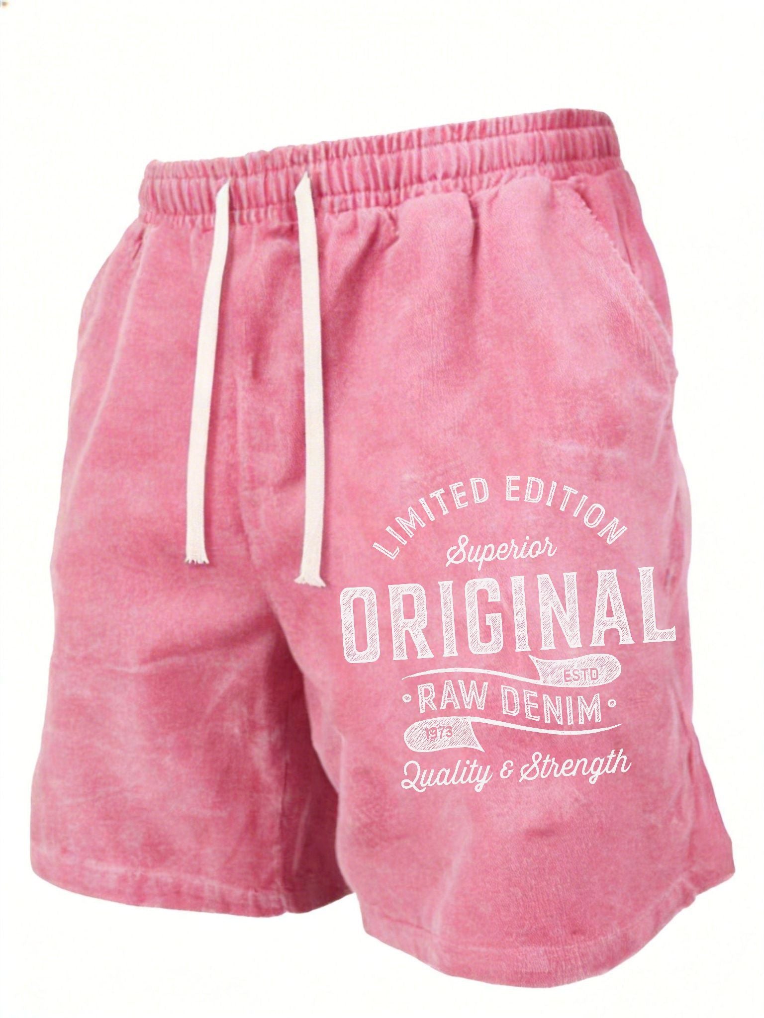 Unisex Athletic Shorts - Printed – Rose Cotton – Red option – view 2