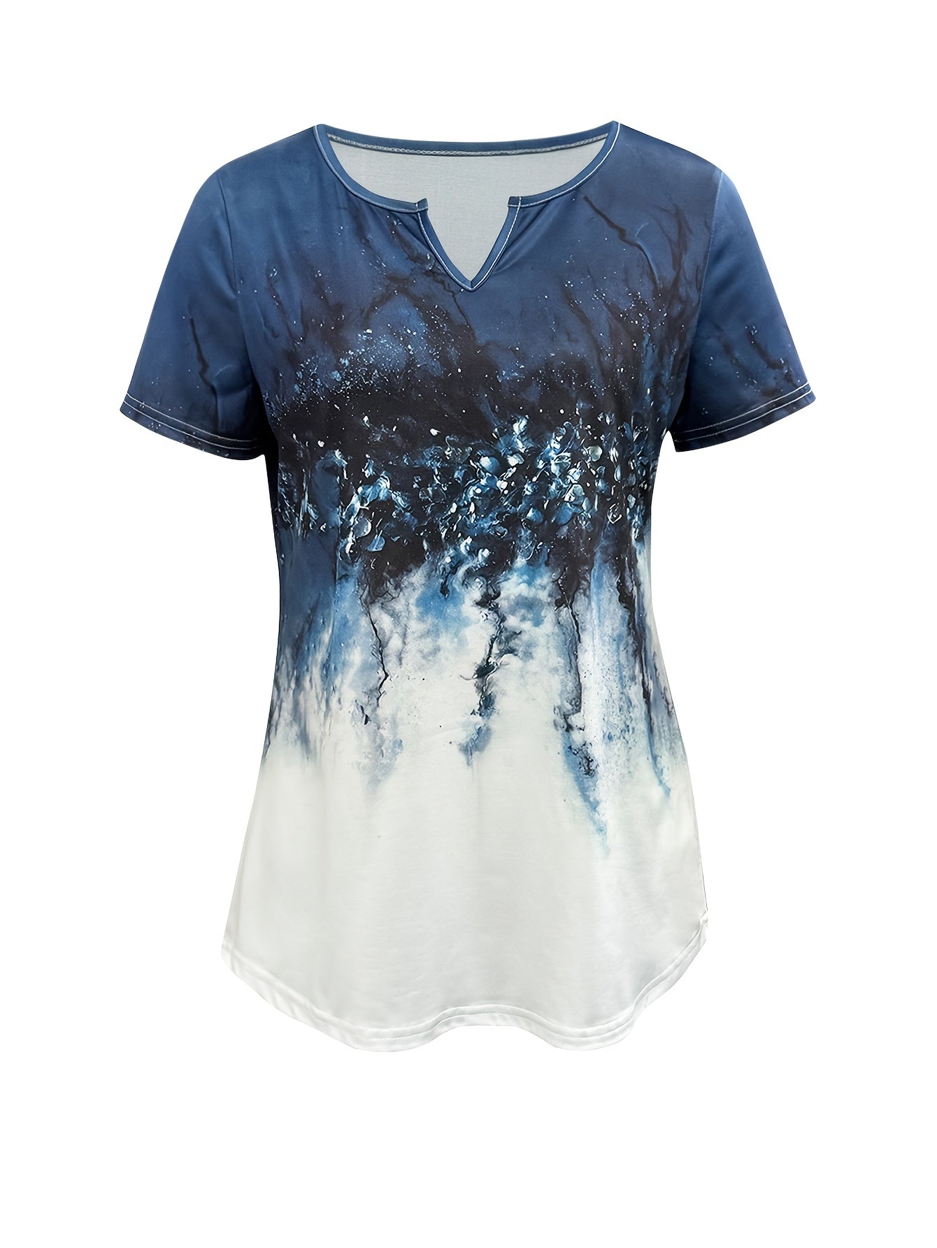 Unisex Butterfly Print T-Shirt - Short Sleeve – Blue / Navy Color detail view