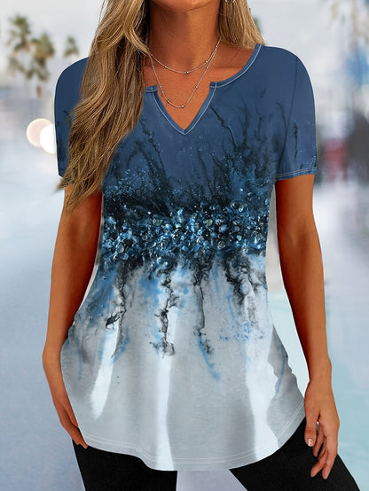 Unisex Butterfly Print T-Shirt - Short Sleeve – Blue / Navy Color detail view