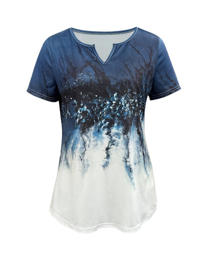 Unisex Butterfly Print T-Shirt - Short Sleeve – Blue / Navy Color detail view