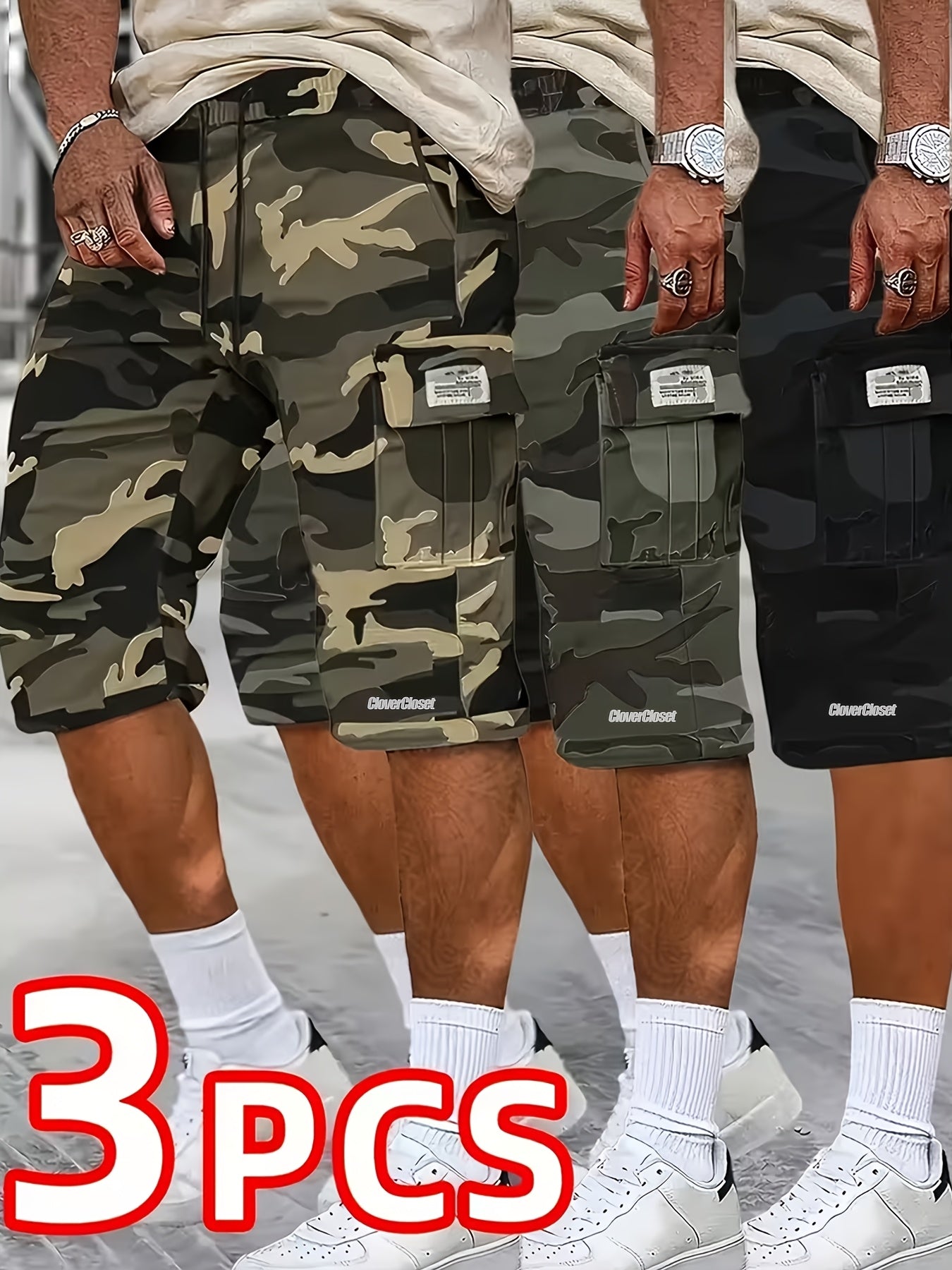 Unisex Cargo Shorts - Printed 3 – view 14