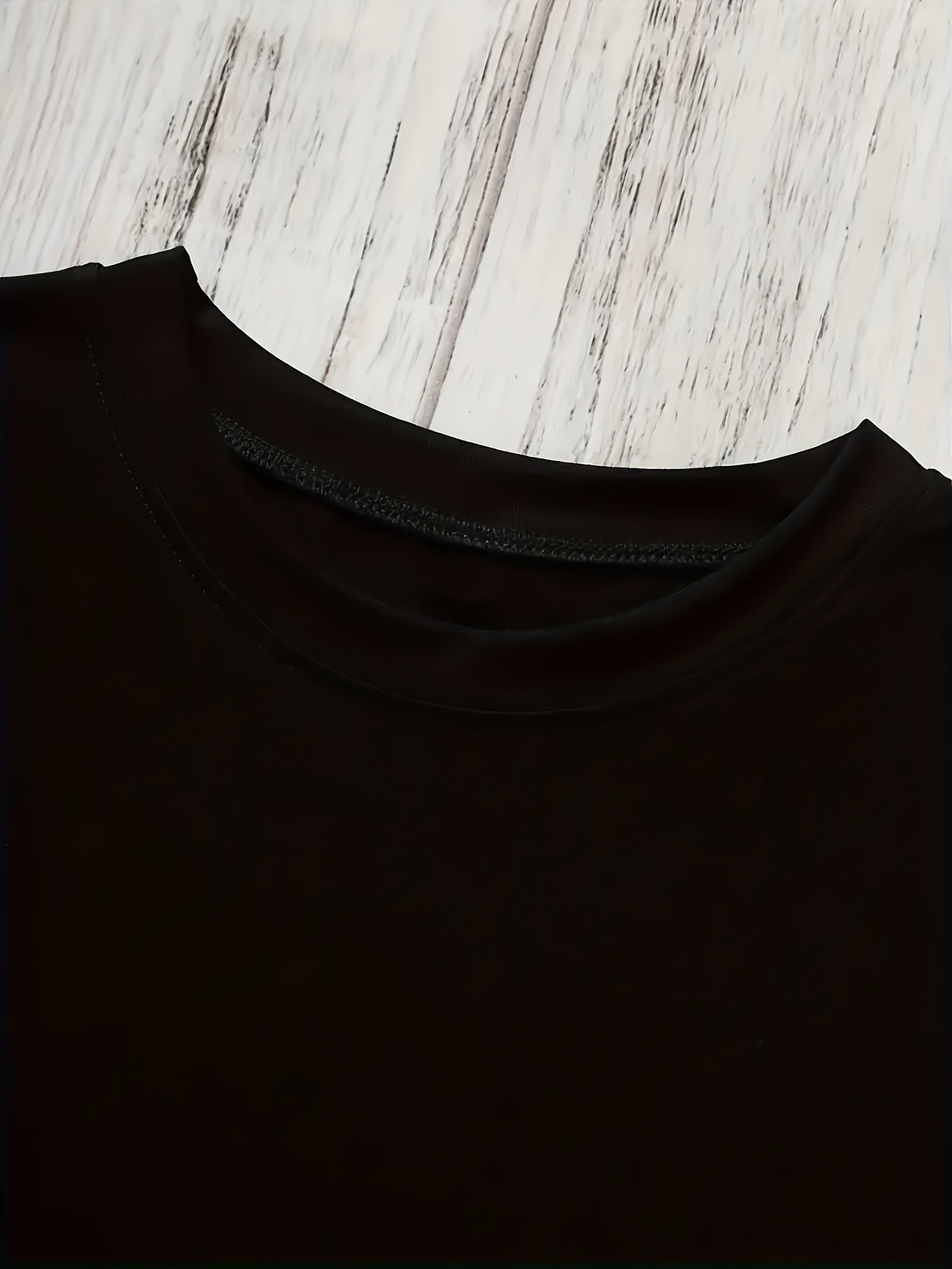 Unisex Casual Dress - Short Sleeve – Black detail view