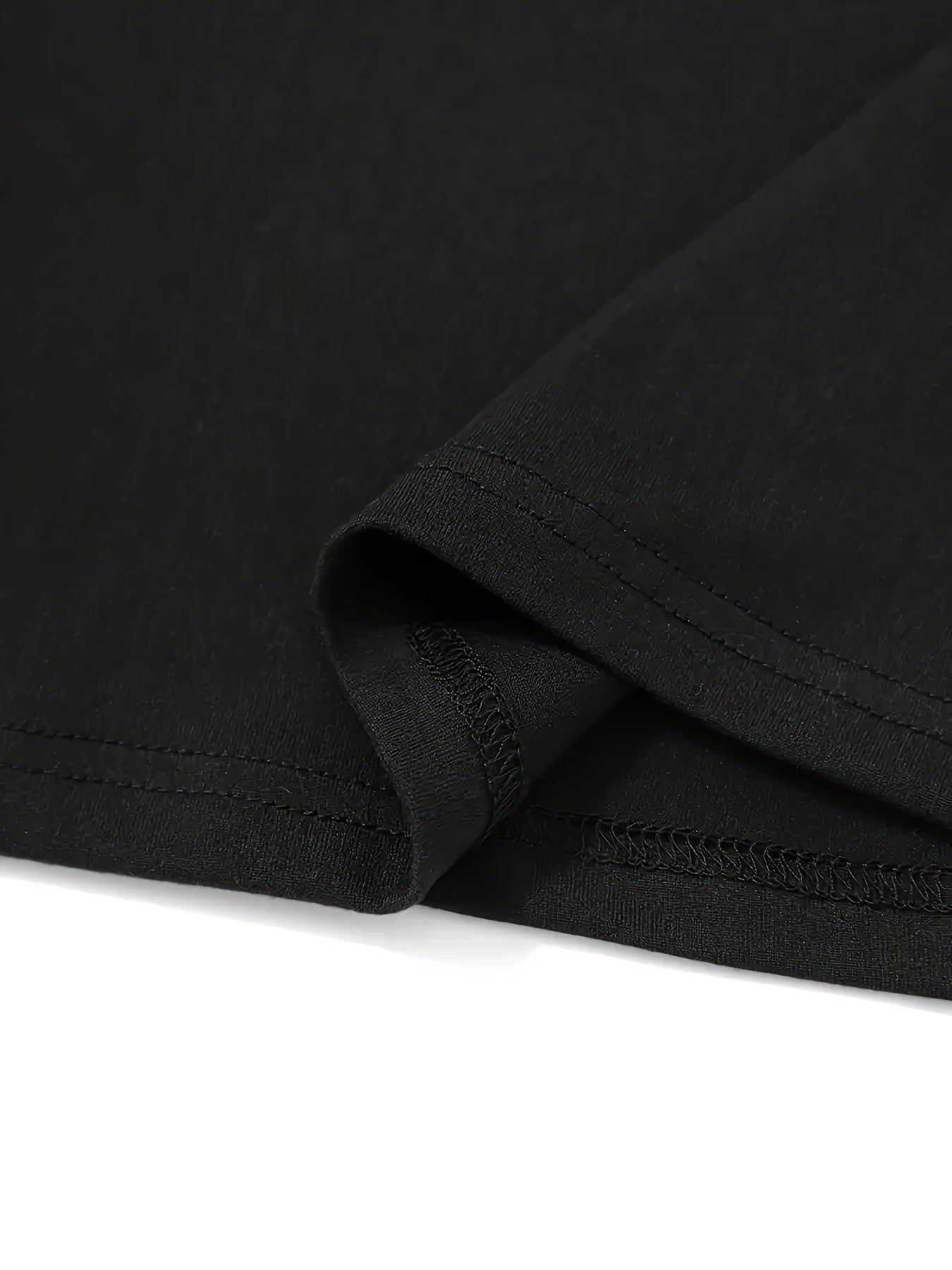 Unisex Casual Dress - Short Sleeve – Black detail view