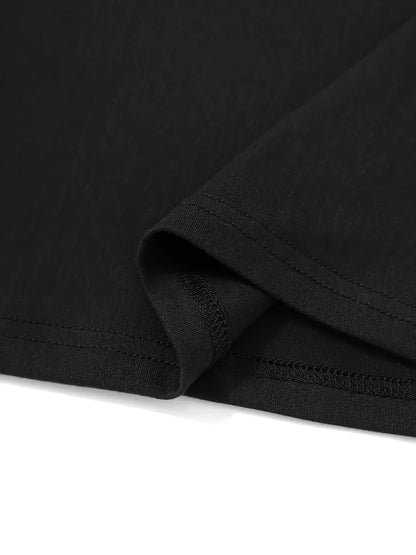Unisex Casual Dress - Short Sleeve – Black detail view