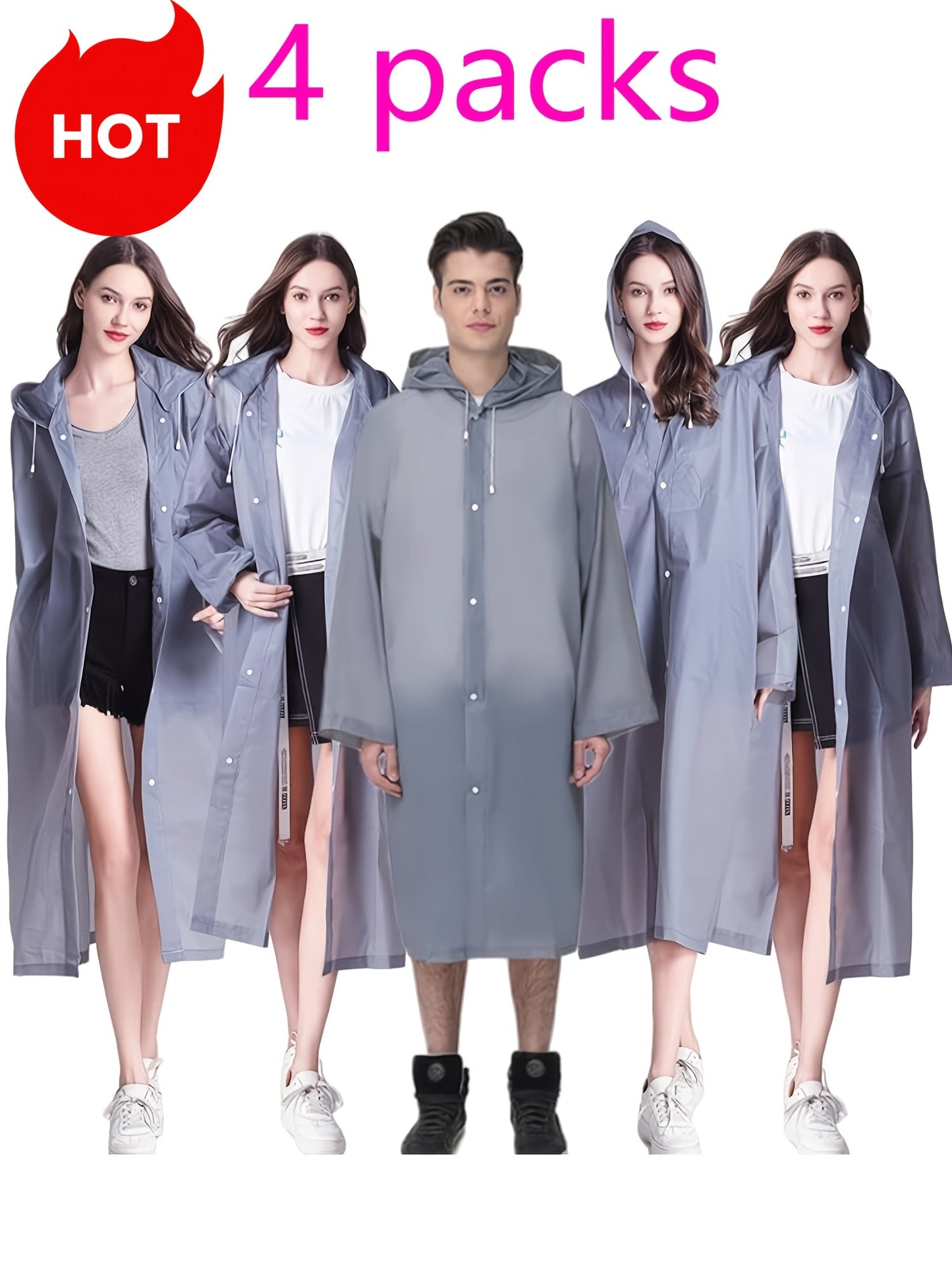 Unisex Classic Raincoat - Regular Fit – Black / Violet detail view