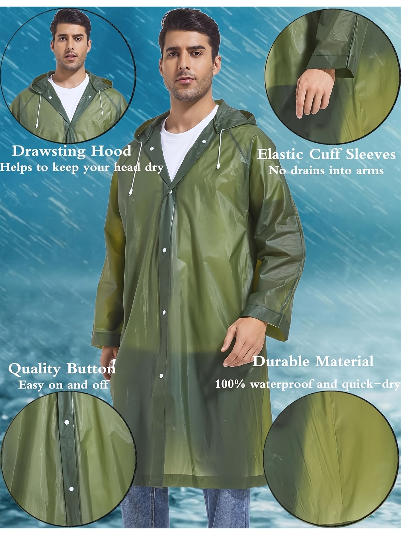 Unisex Classic Raincoat - Regular Fit – Black / Violet detail view