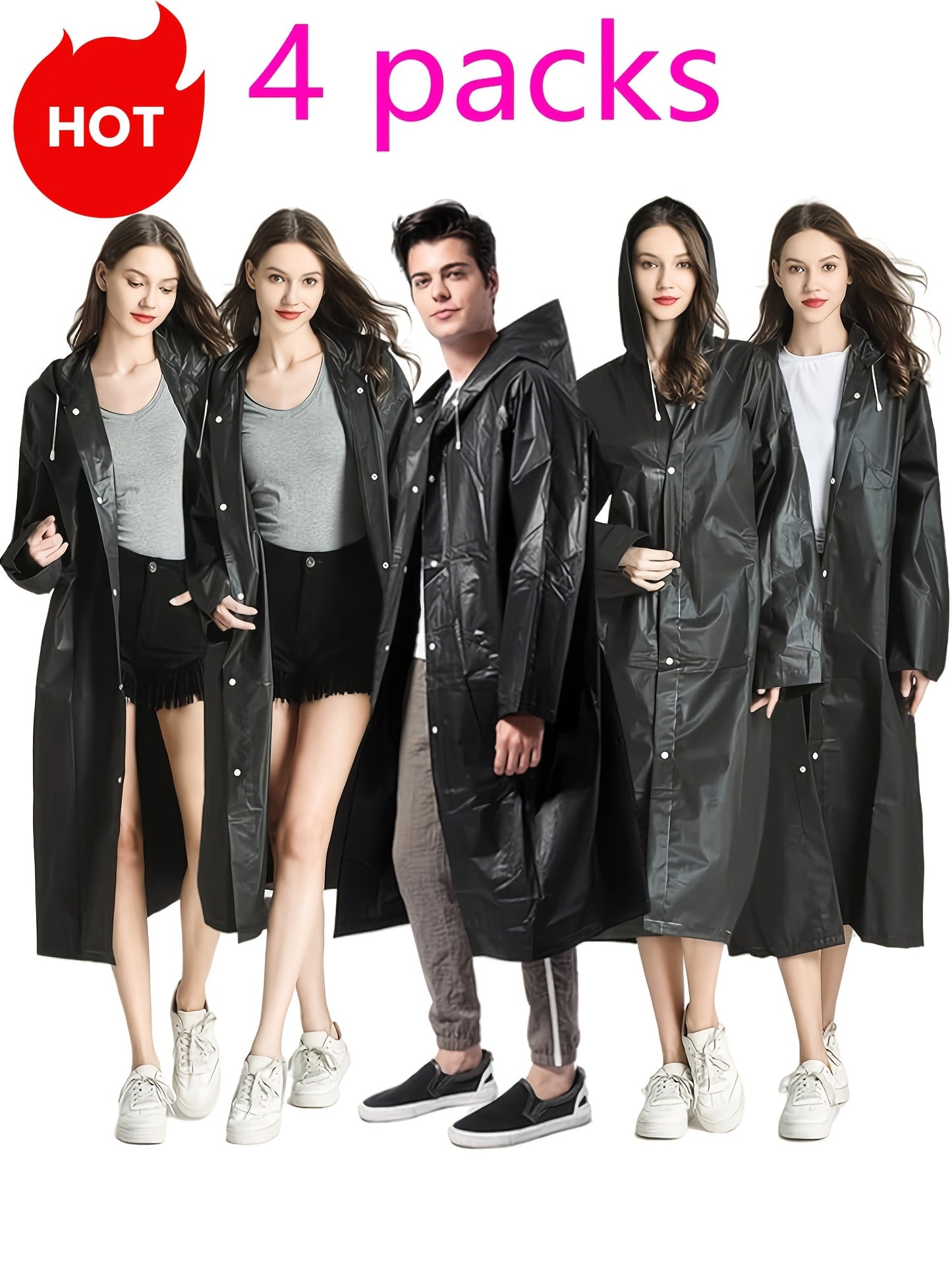Unisex Classic Raincoat - Regular Fit – Black / Violet detail view