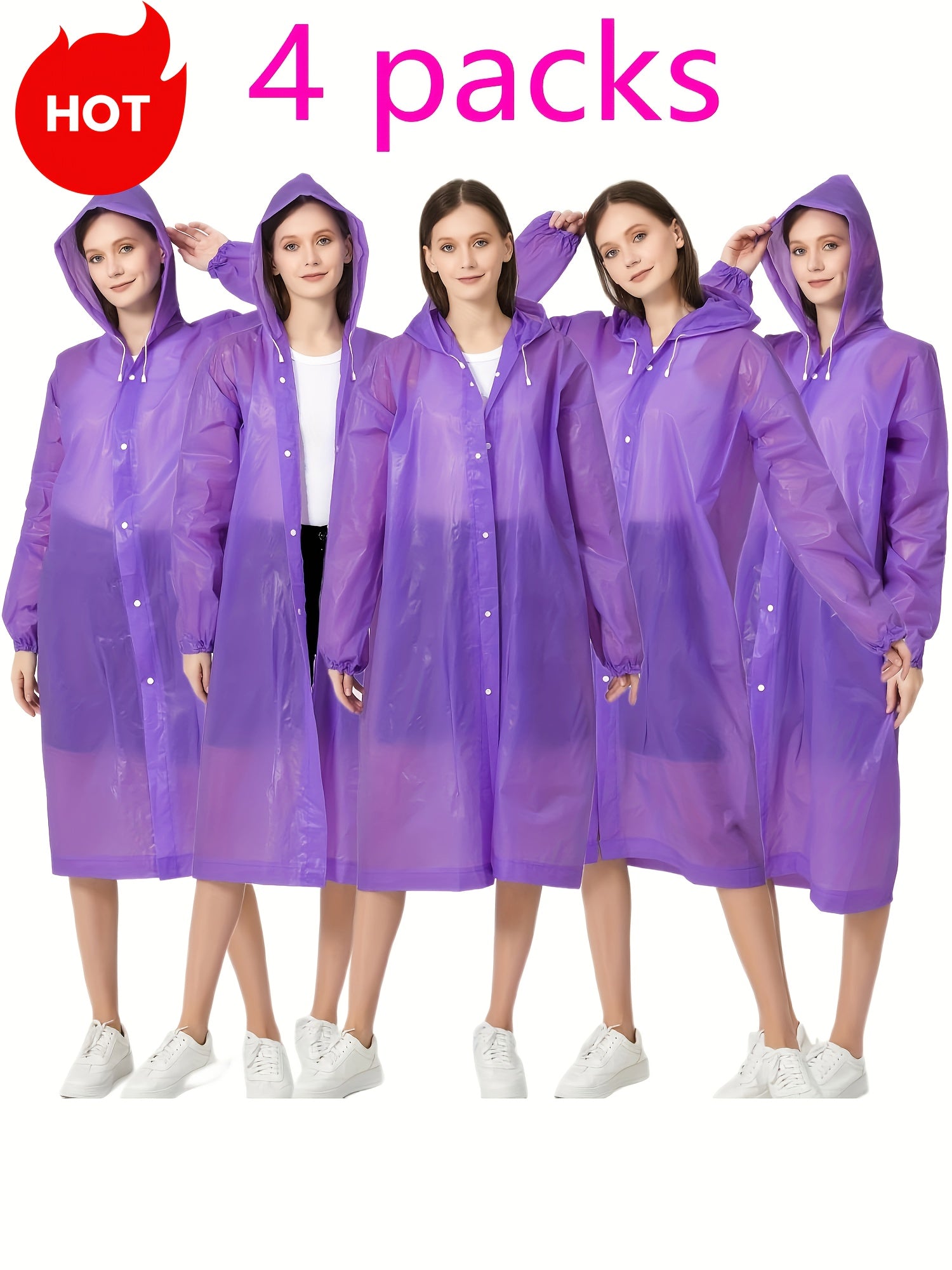 Unisex Classic Raincoat - Regular Fit – Black / Violet detail view