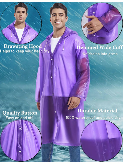 Unisex Classic Raincoat - Regular Fit – Black / Violet detail view