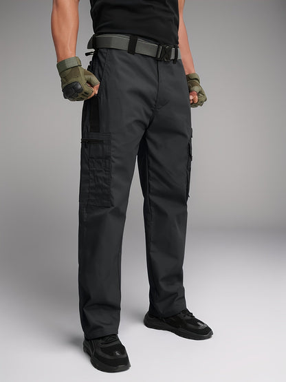 Unisex Coveralls – Black+gray Polyester Pants – view 3