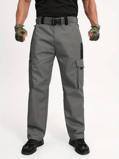 Unisex Coveralls – Black+gray Polyester Pants – view 4