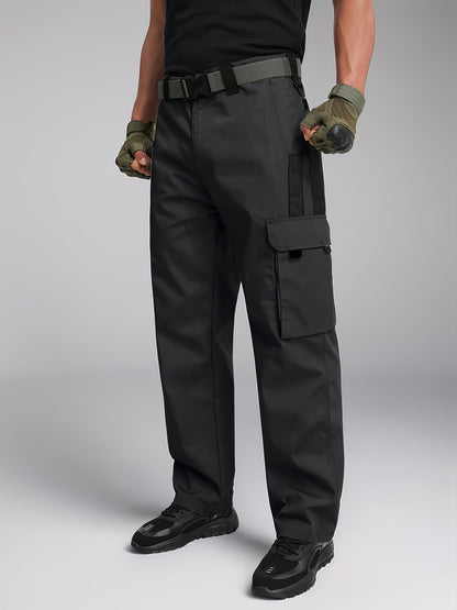 Unisex Coveralls – Black+gray Polyester Pants – view 5