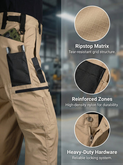 Unisex Coveralls – Black+gray Polyester Pants – view 7