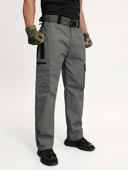 Unisex Coveralls – Black+gray Polyester Pants – view 10