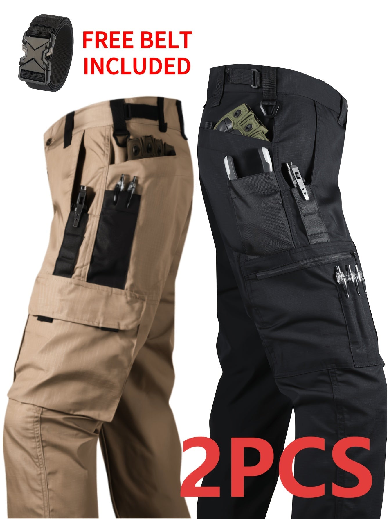 Unisex Coveralls – Black+gray Polyester Pants – Black option – main product image