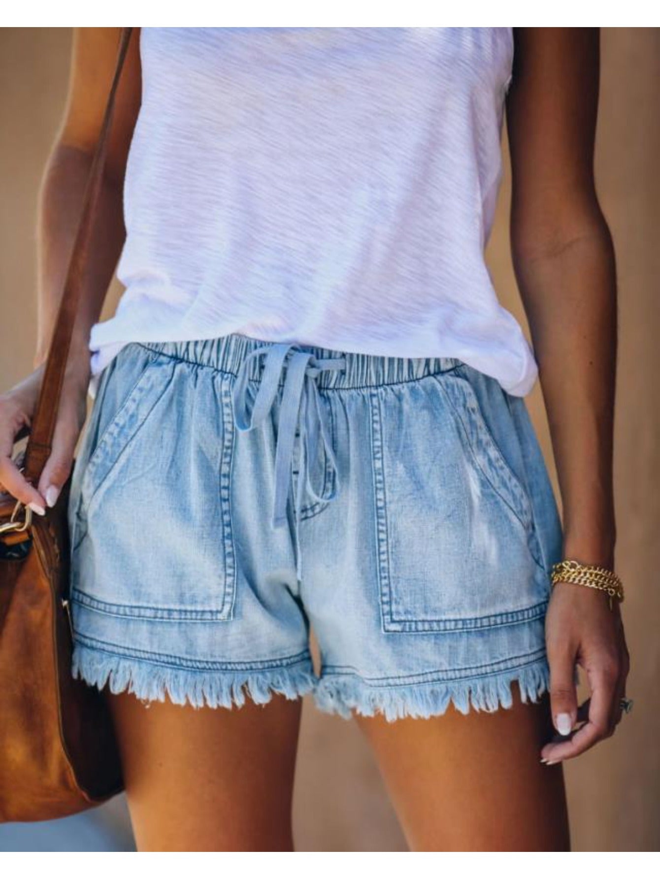 Unisex Denim Shorts - High-Waist – Black / Deep Blue detail view