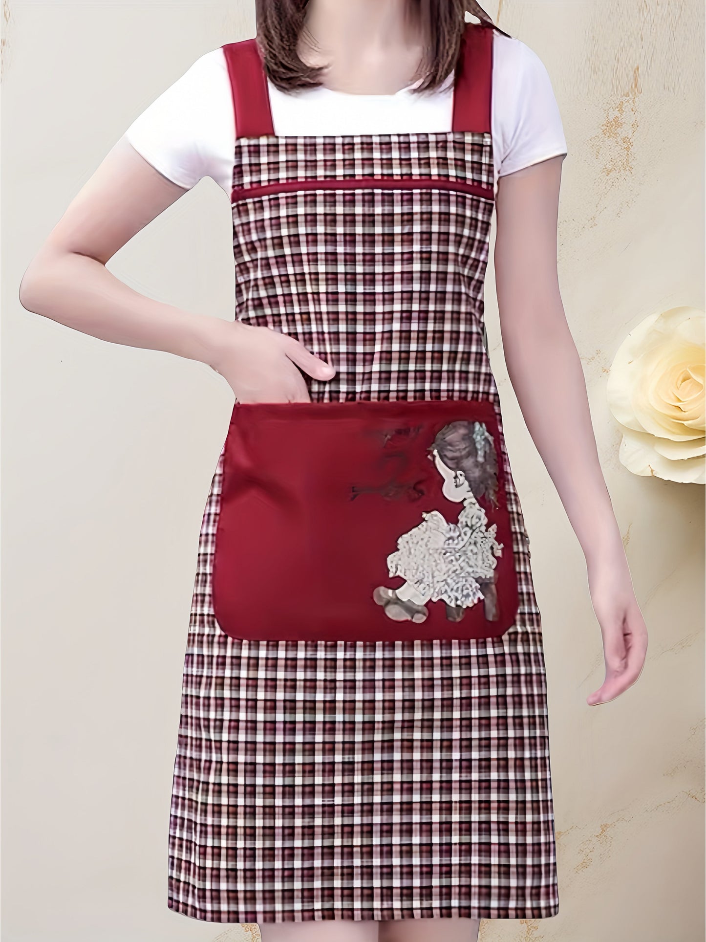 Unisex Floral Apron - Sleeveless detail view