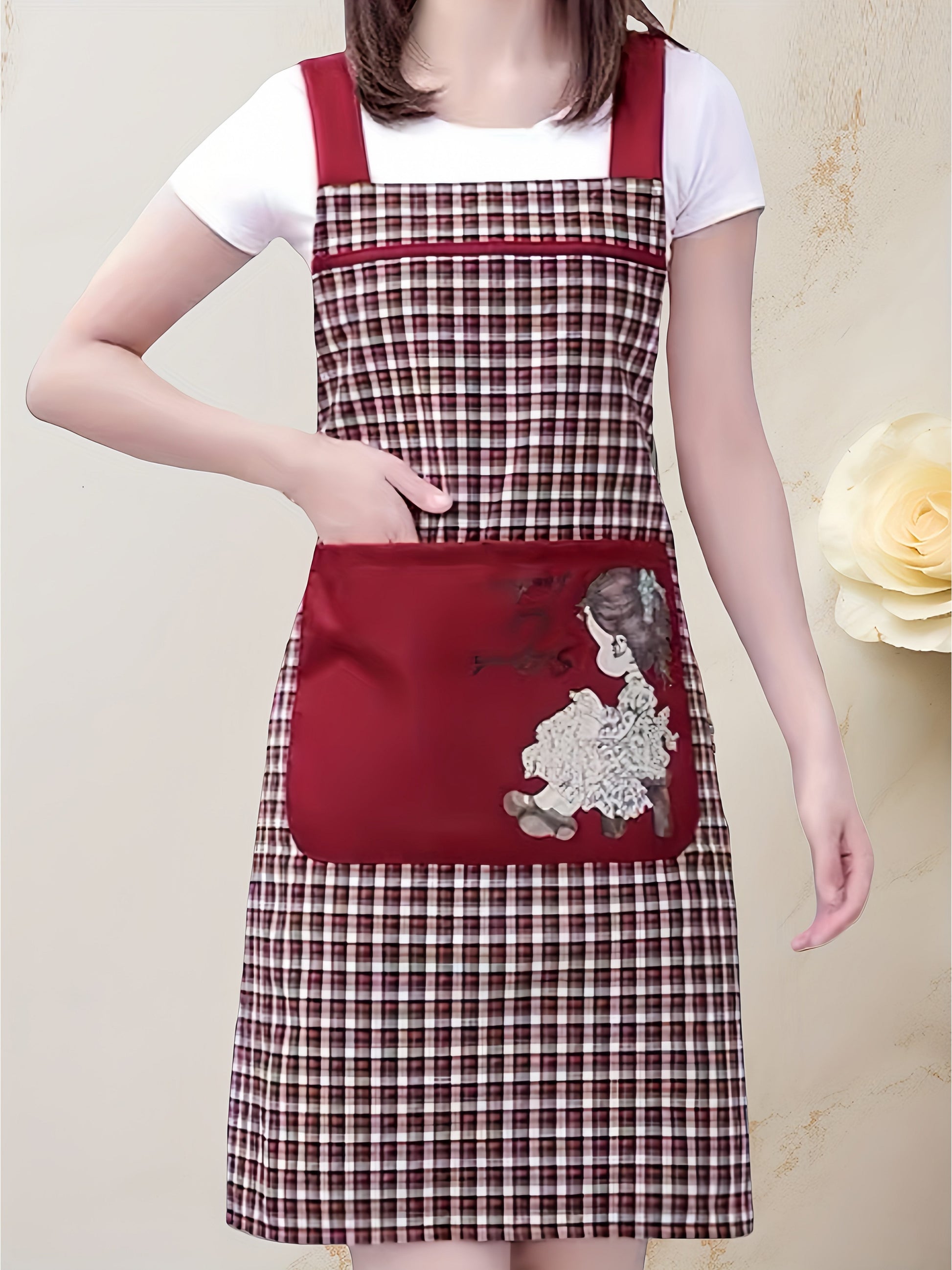 Unisex Floral Apron - Sleeveless detail view