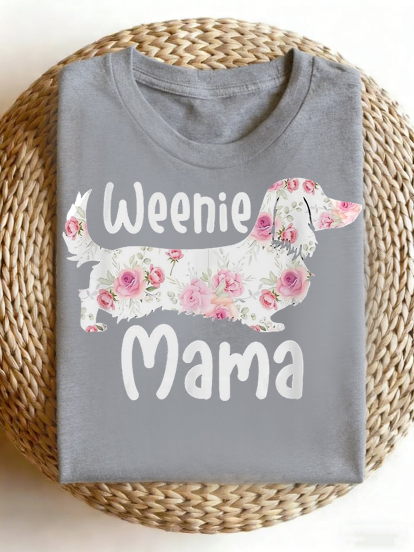 Unisex Floral Print T-Shirt - Short Sleeve – Grey – Grey option – main product image