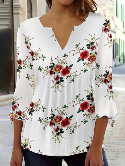 Unisex Floral Print T-Shirt - Short Sleeve – Sizes S–XL detail view