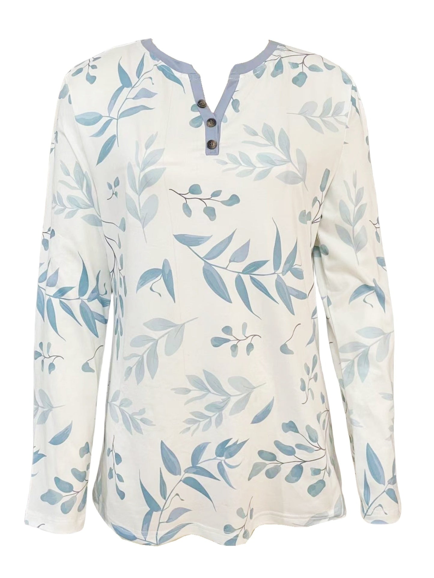Unisex Graphic Print T-Shirt - Long Sleeve – Blue – view 2