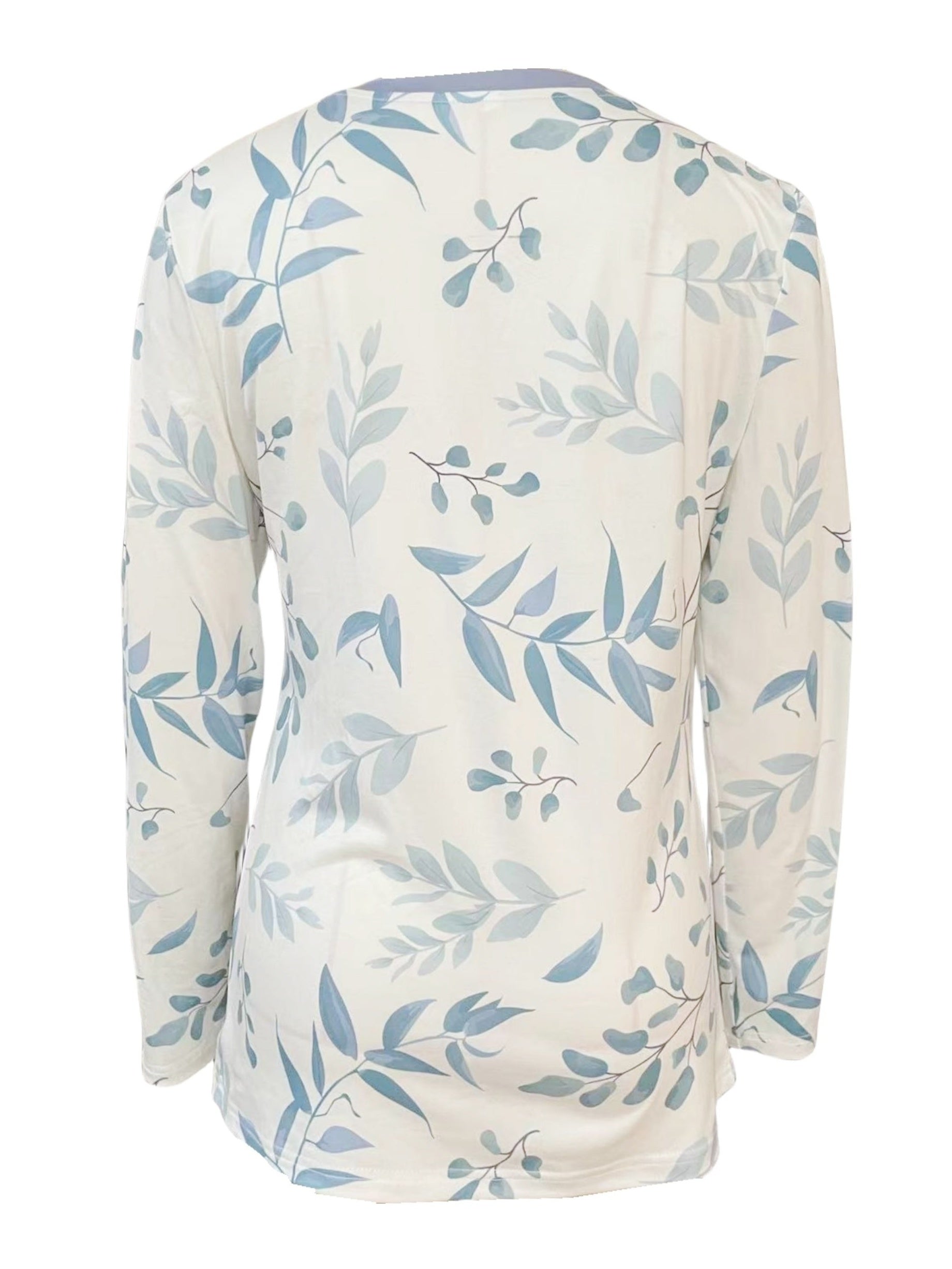 Unisex Graphic Print T-Shirt - Long Sleeve – Blue – view 3