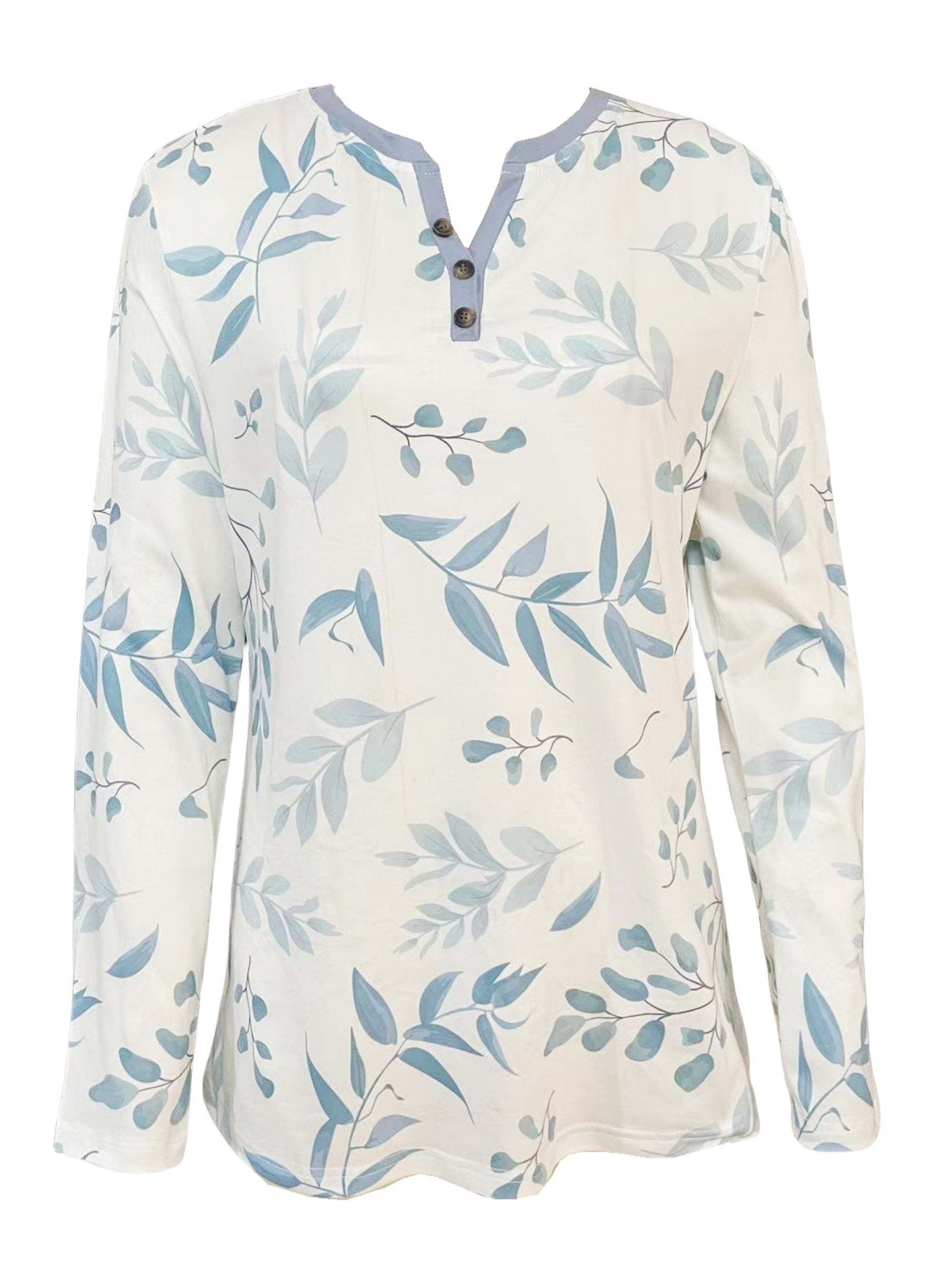 Unisex Graphic Print T-Shirt - Long Sleeve – Blue – view 5