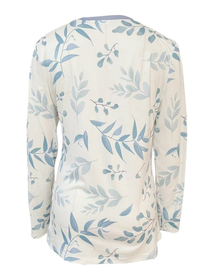 Unisex Graphic Print T-Shirt - Long Sleeve – Blue – view 6