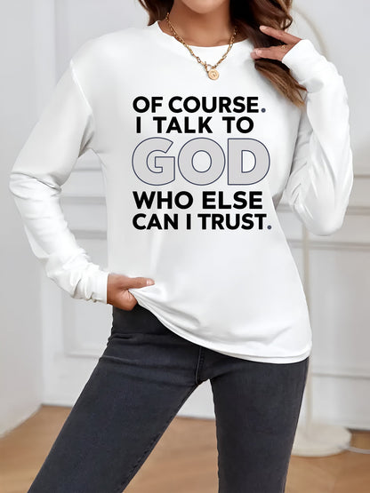 Unisex Graphic Print T-Shirt - Long Sleeve – White / Black detail view