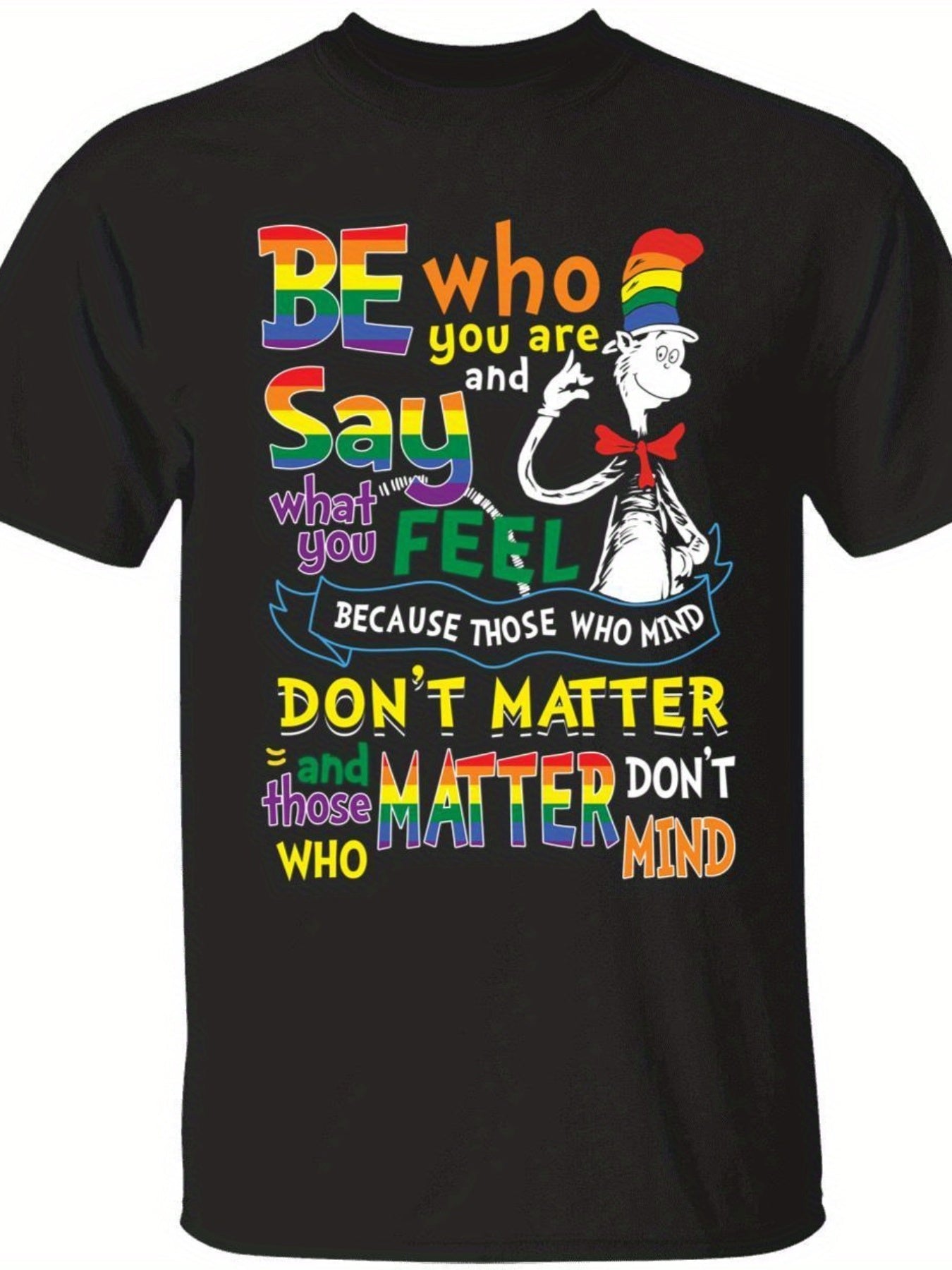 Unisex Graphic Print T-Shirt - Short Sleeve – Black Cotton Printed – view 5