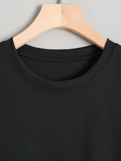 Unisex Graphic Print T-Shirt - Short Sleeve – Black Cotton Printed – view 7