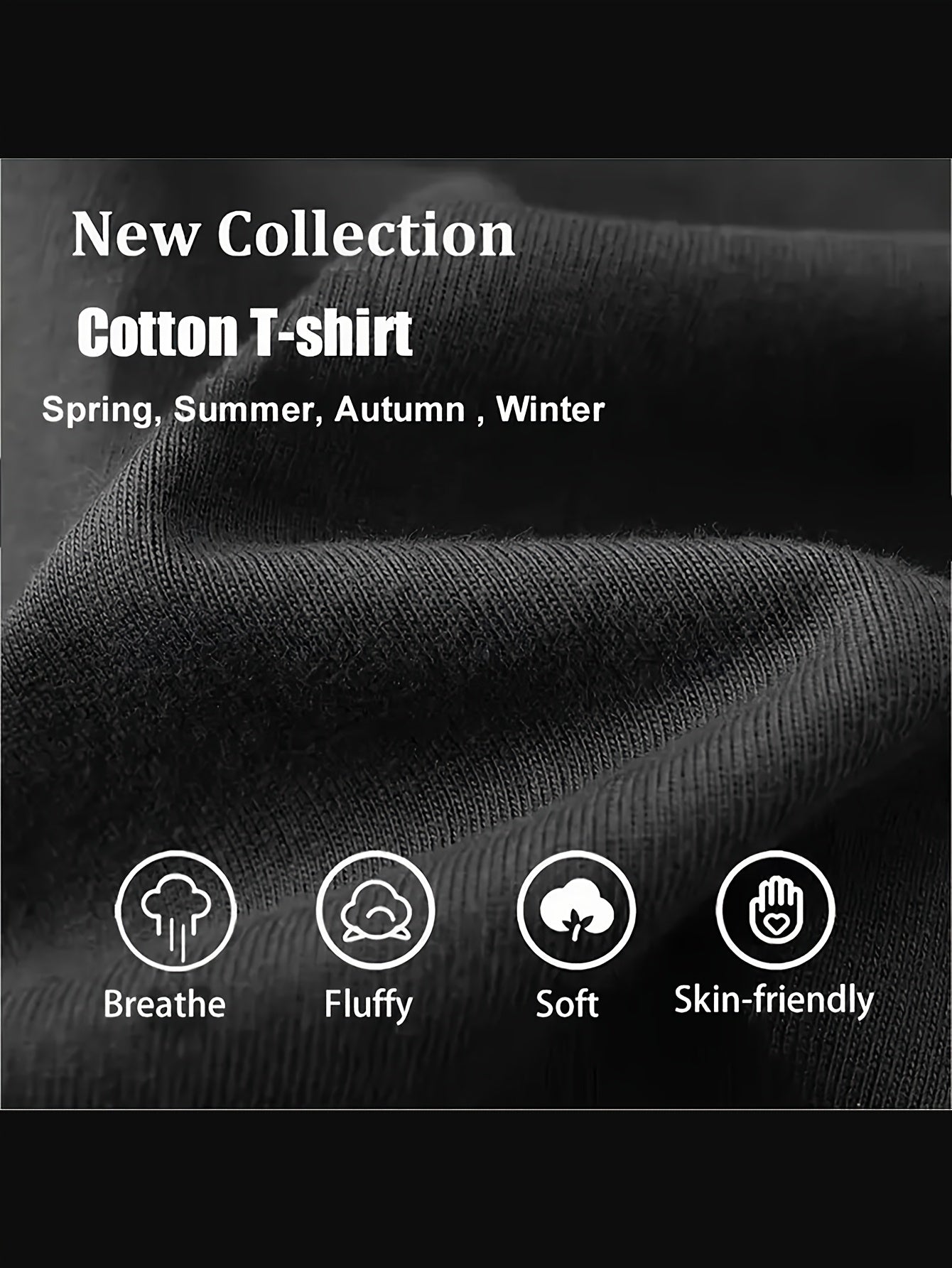 Unisex Graphic Print T-Shirt - Short Sleeve – Black Cotton Printed – view 8