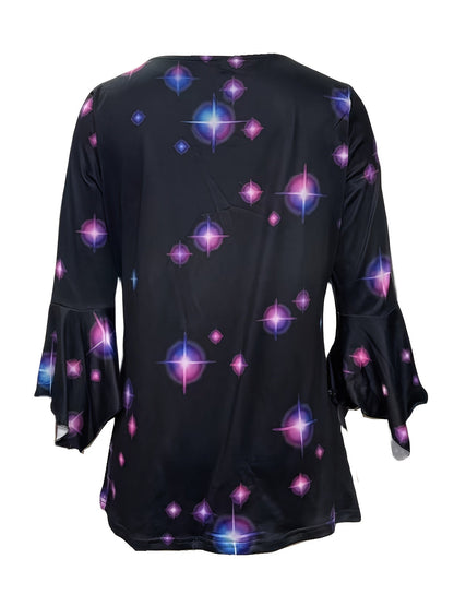 Unisex Graphic Print T-Shirt - Short Sleeve – Black Graphic Design 80613 detail view