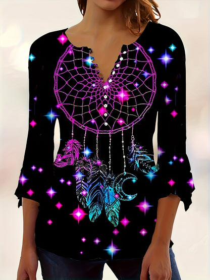 Unisex Graphic Print T-Shirt - Short Sleeve – Black Graphic Design 80613 detail view