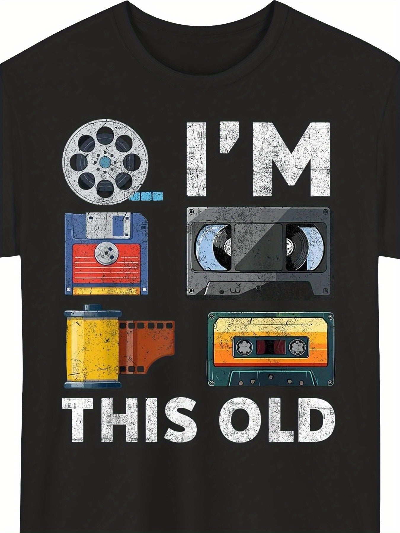 Unisex Graphic Print T-Shirt - Short Sleeve – Black / Sizes 1XL–5XL detail view