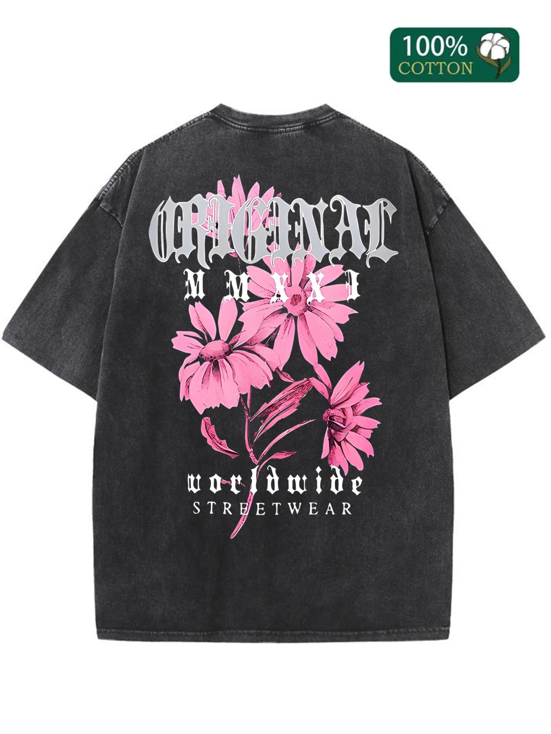 Unisex Graphic Print T-Shirt - Short Sleeve – Brown & Dark Gray & Black Graphic Design – view 3